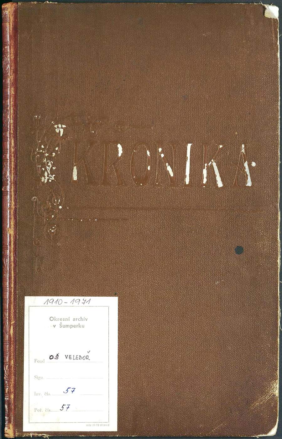 Veleboř - Školní kronika 1910-1971